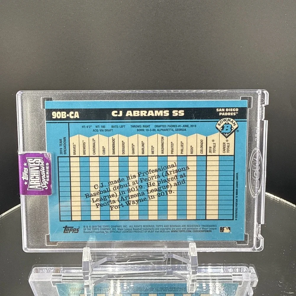 2025 Topps Archives Signature Series CJ Abrams Autograph /10 '19 Bowman Chrome